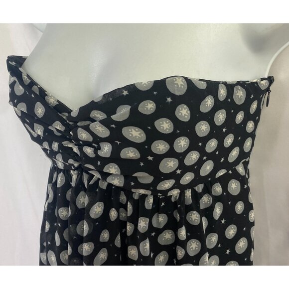 Anthropologie Corey Lynn Calter Black Polka Dot Mini Dress Strapless - Picture 8 of 10